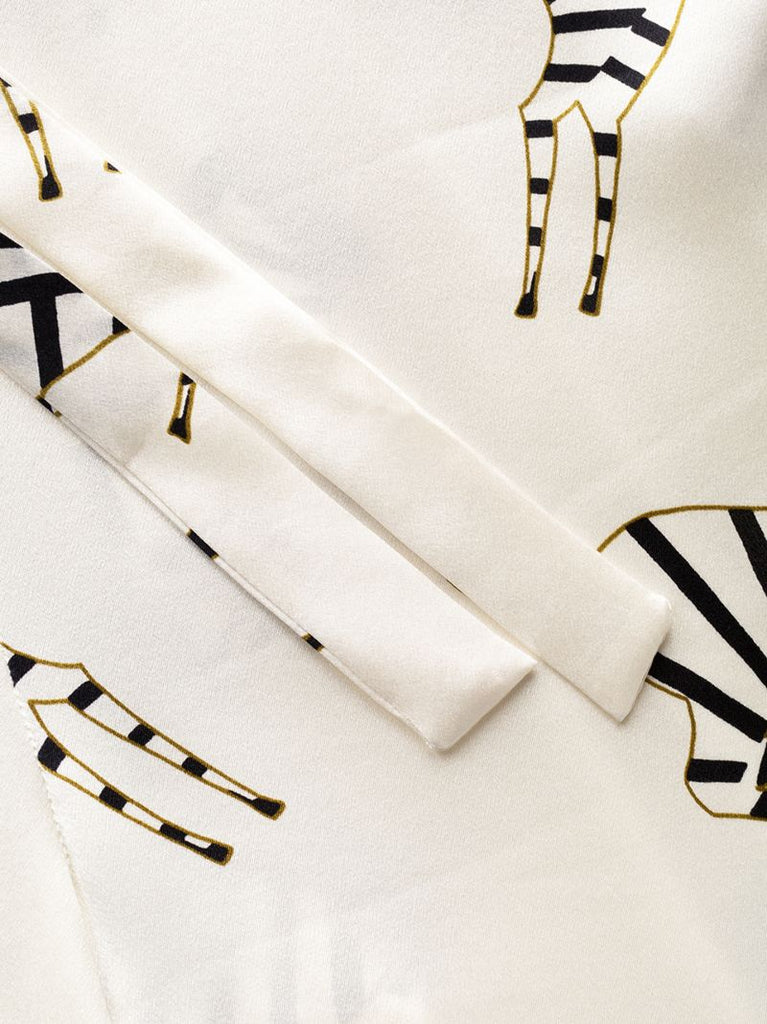 Lila Zebra Print Silk Pyjama Set