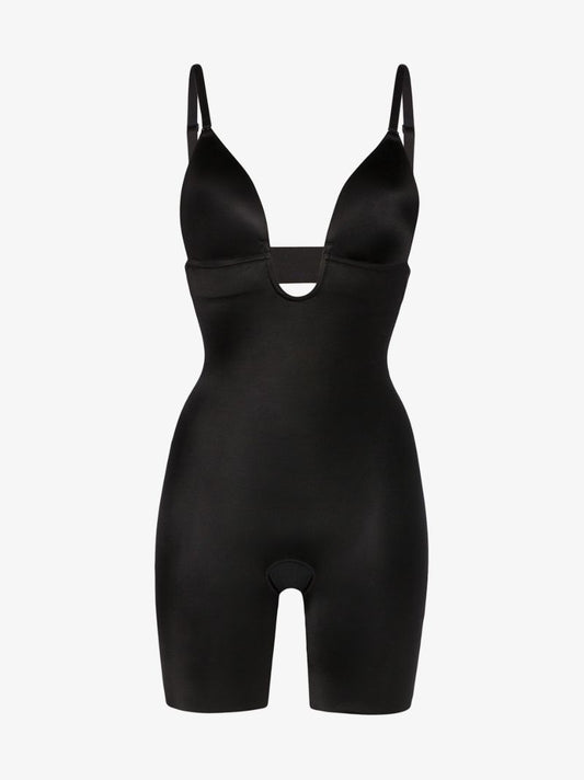 Black Suit Your Fancy Mid-thigh Bodysuit