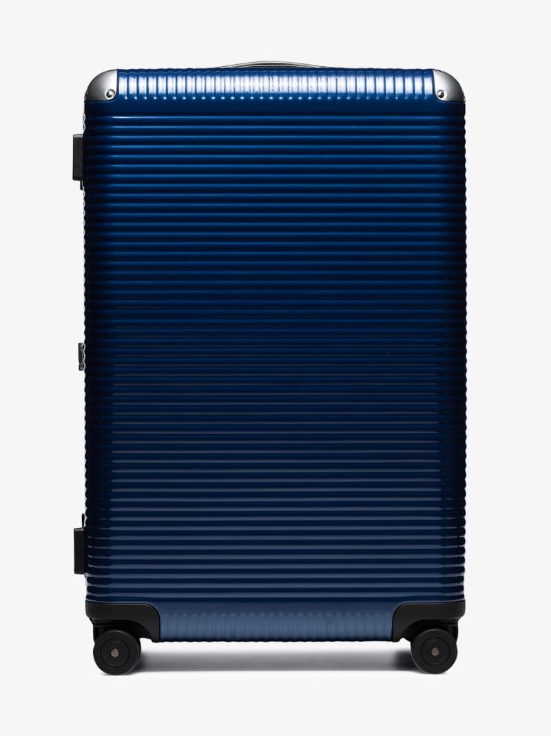 Blue Bank Light Trunk on Wheels Suitcase