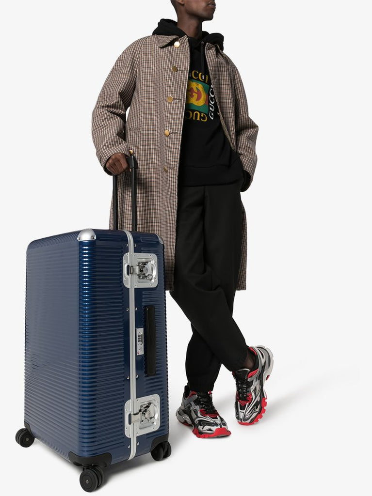 Blue Bank Light Trunk on Wheels Suitcase