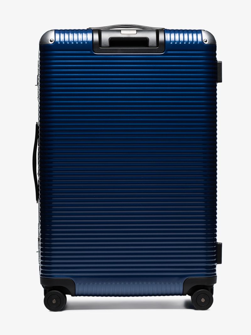 Blue Bank Light Trunk on Wheels Suitcase