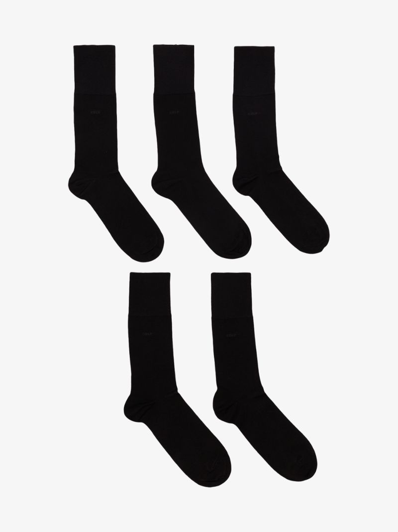 Black Logo Wool Socks Set