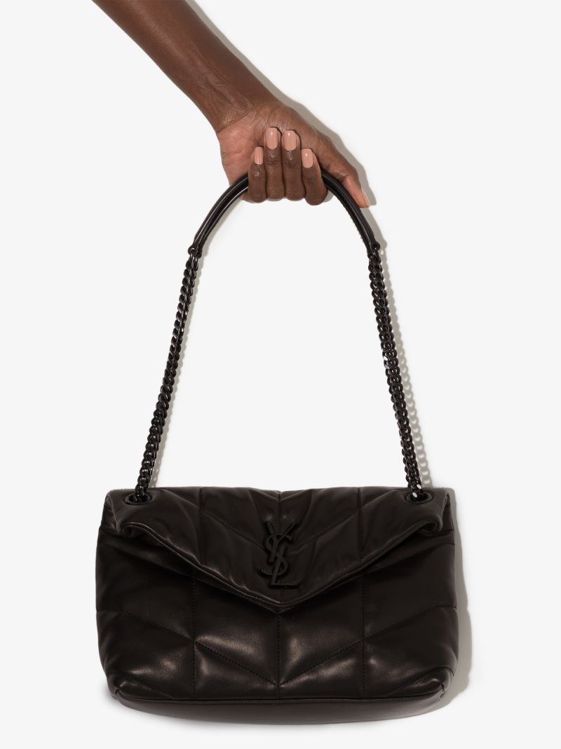 Black Loulou Puffer Leather Shoulder Bag