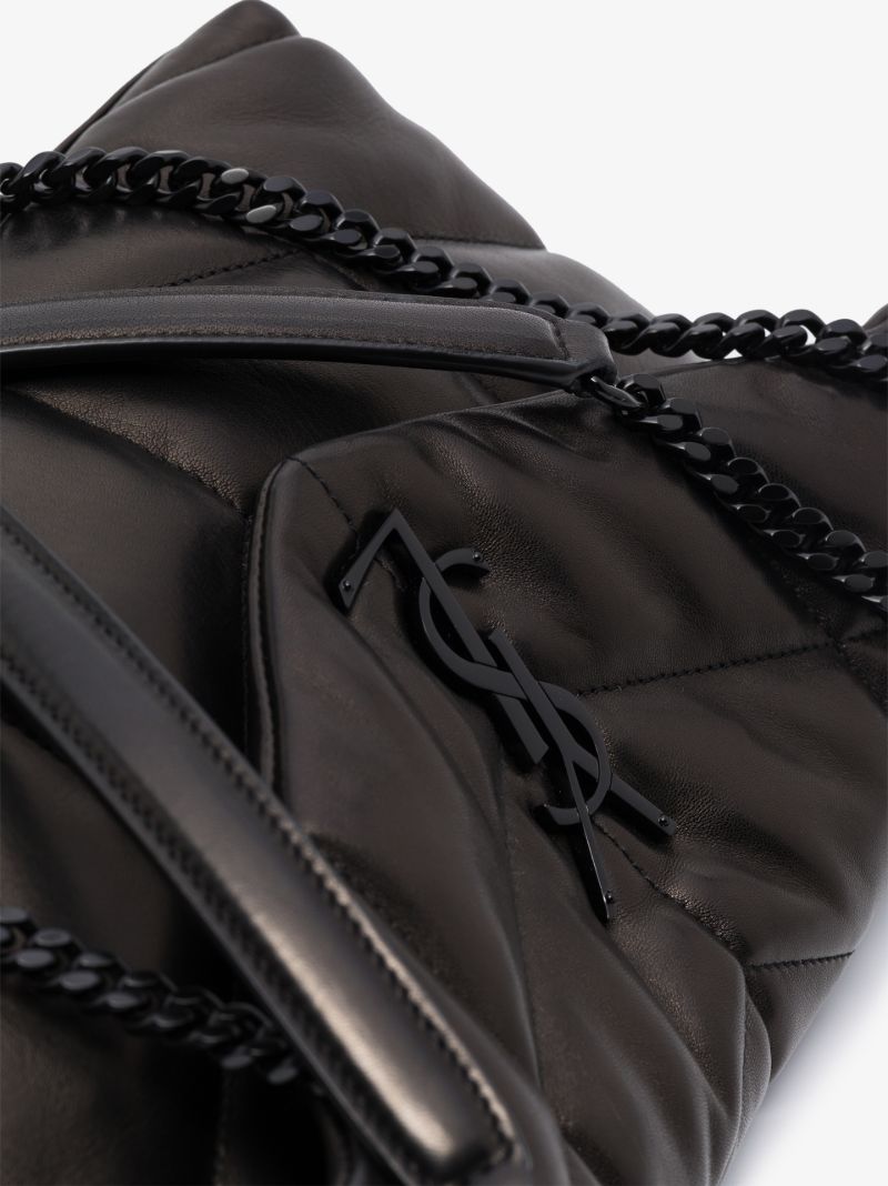 Black Loulou Puffer Leather Shoulder Bag