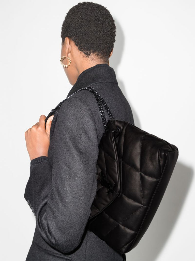 Black Loulou Puffer Leather Shoulder Bag