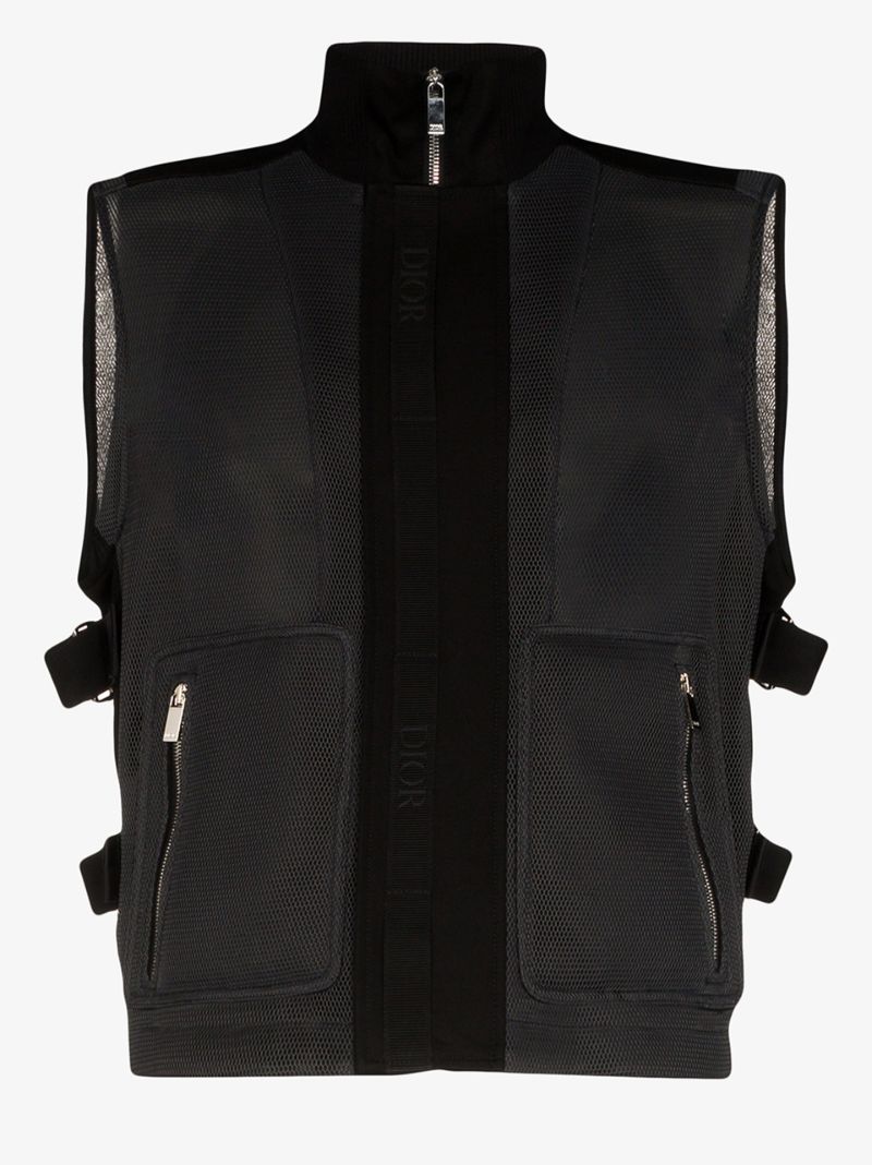 Mesh Panel Vest Jacket