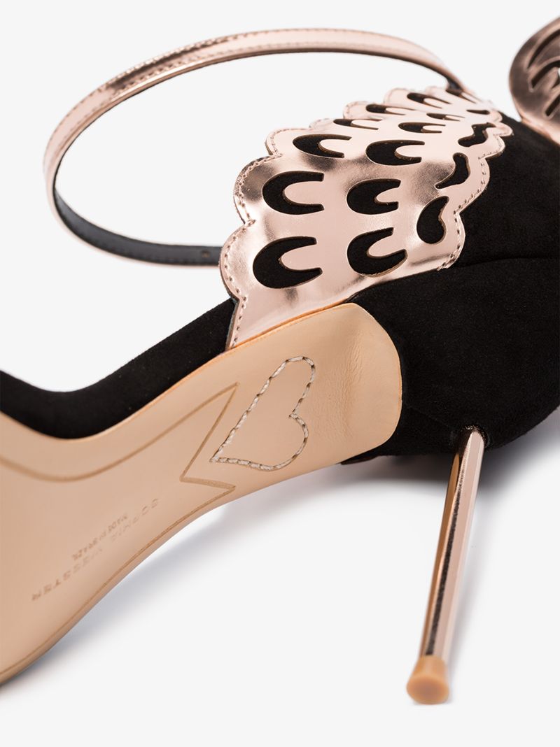Rose Gold and Black Evangeline 100 Butterfly Sandals