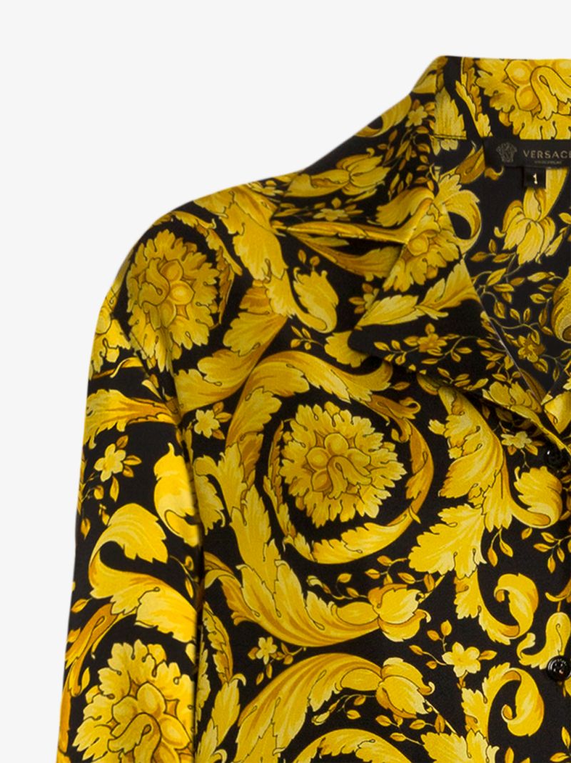 Baroque Print Silk Pyjama Shirt