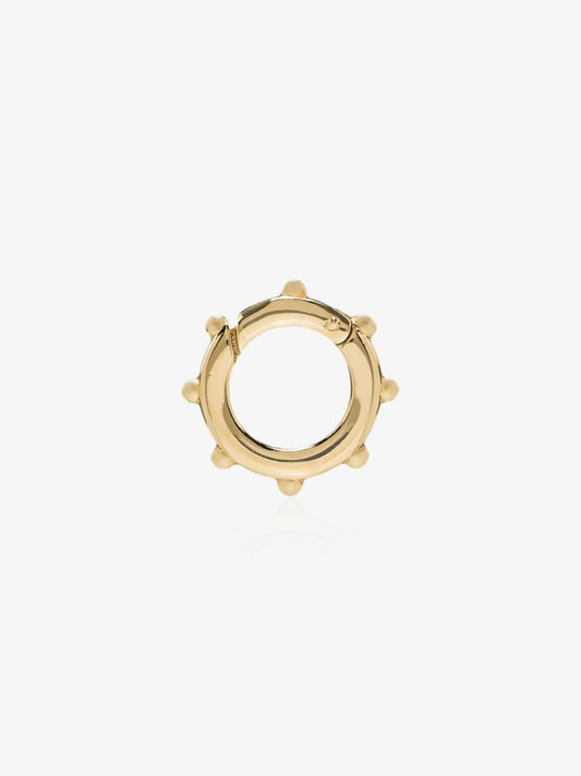 18k Yellow Gold Dotted Chubby Annex Link Necklace Charm