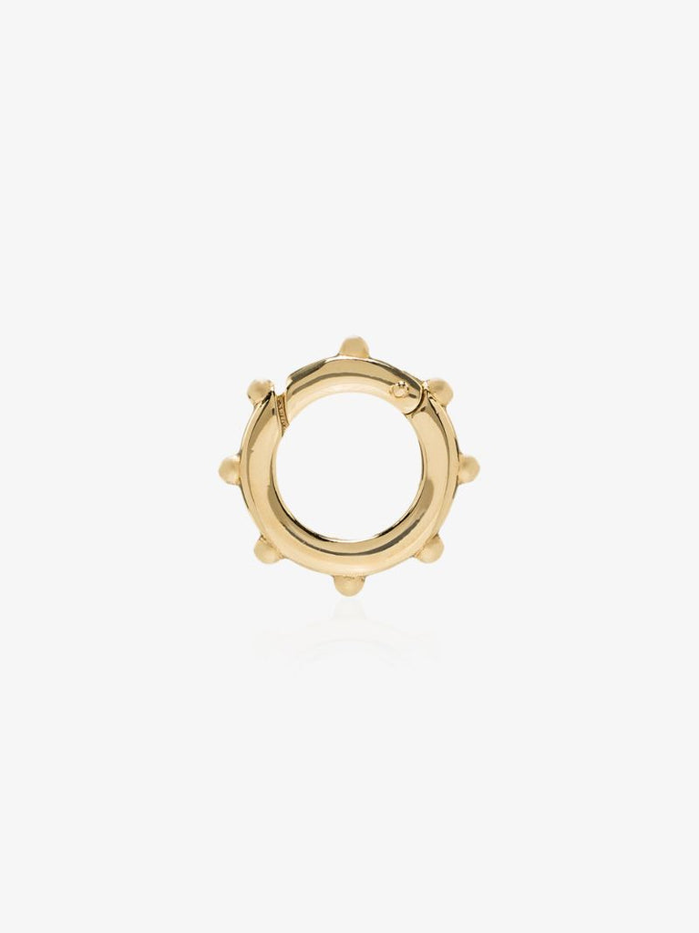 18k Yellow Gold Dotted Chubby Annex Link Necklace Charm