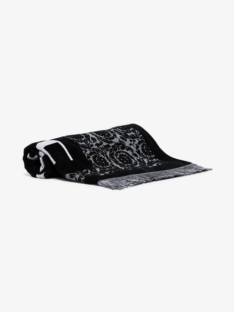 Black and White Logo Beach Towel
