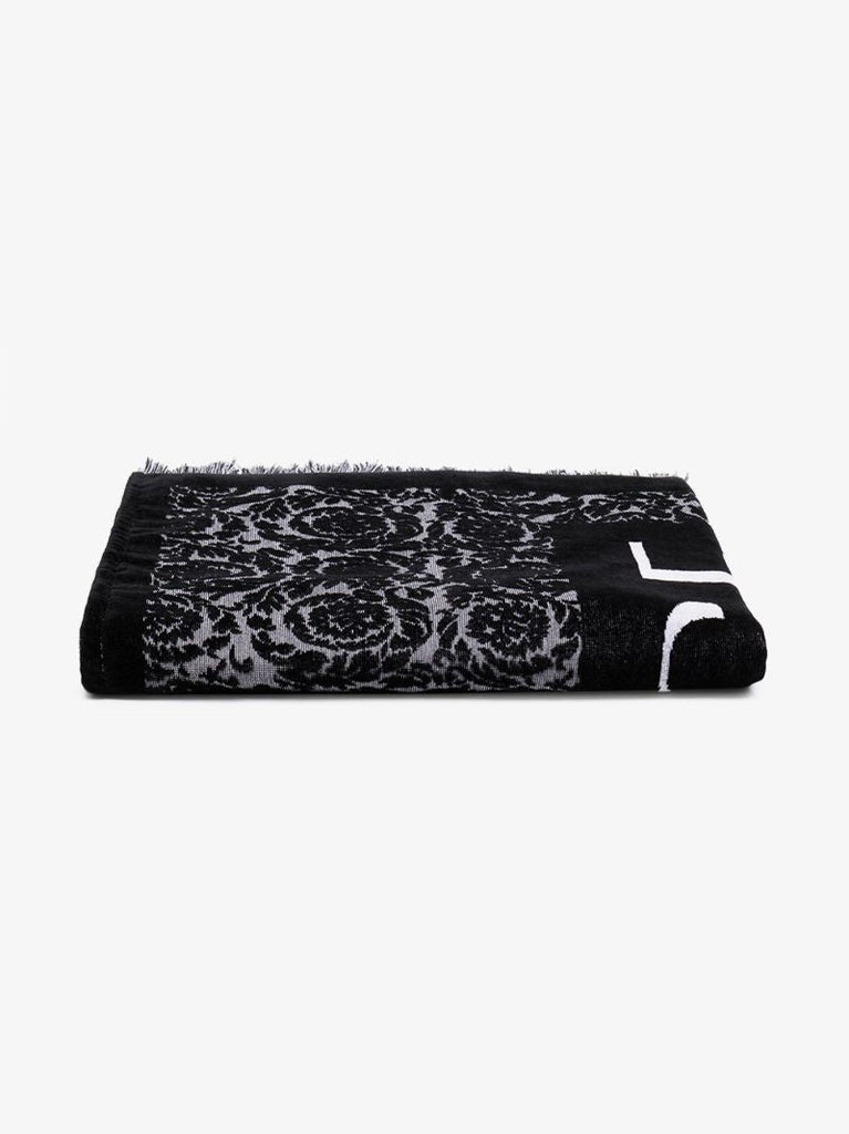 Black and White Logo Beach Towel