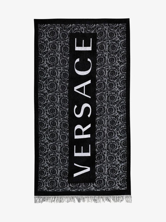 Black and White Logo Beach Towel