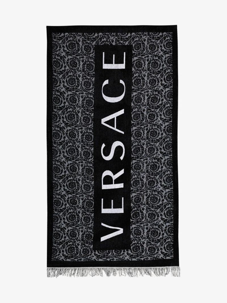 Black and White Logo Beach Towel