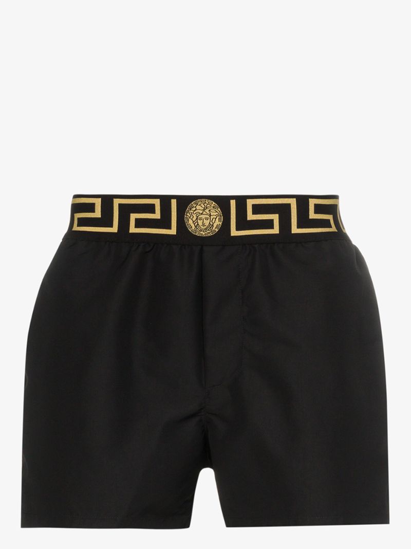 Medusa Logo Greca Border Swim Shorts