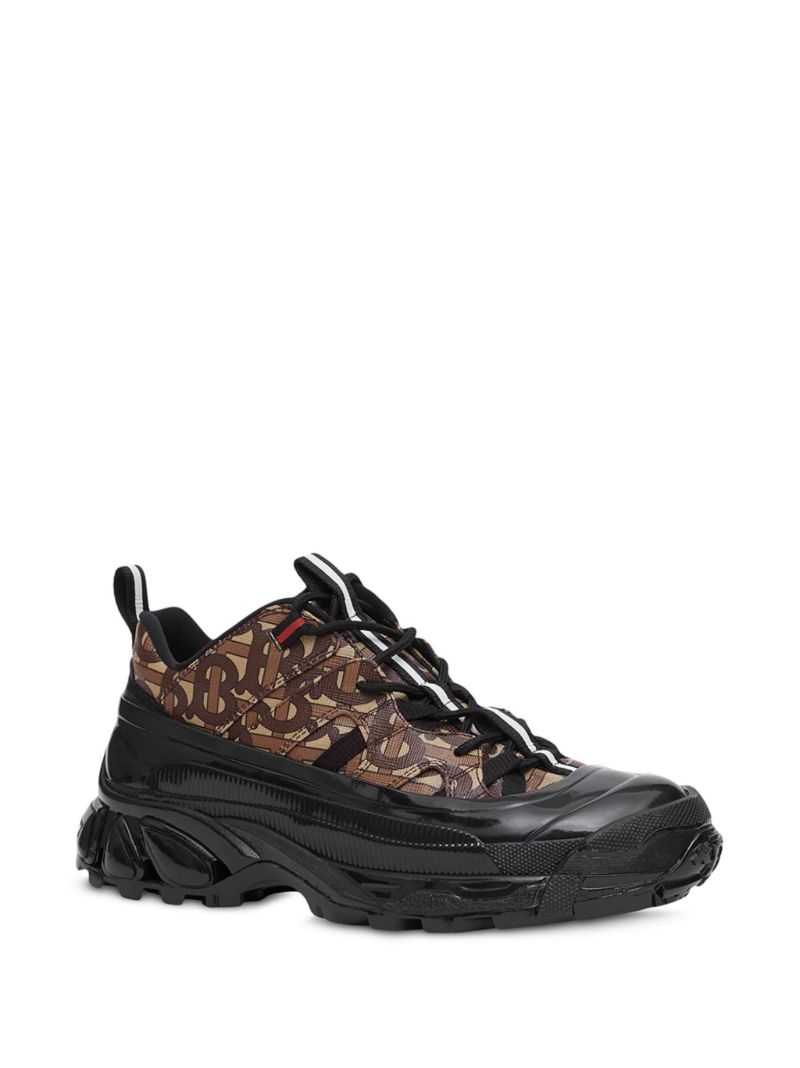 Brown Arthur Monogram Low Top Sneakers