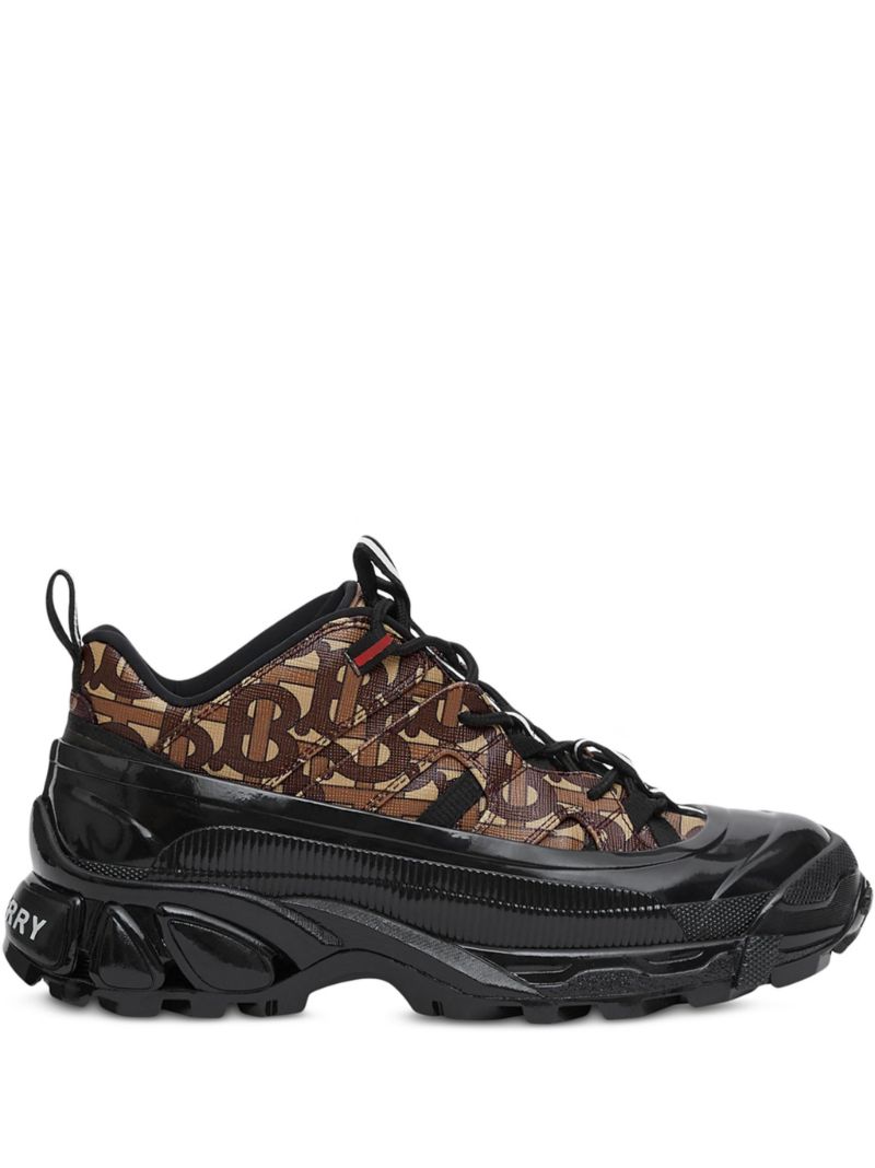 Brown Arthur Monogram Low Top Sneakers