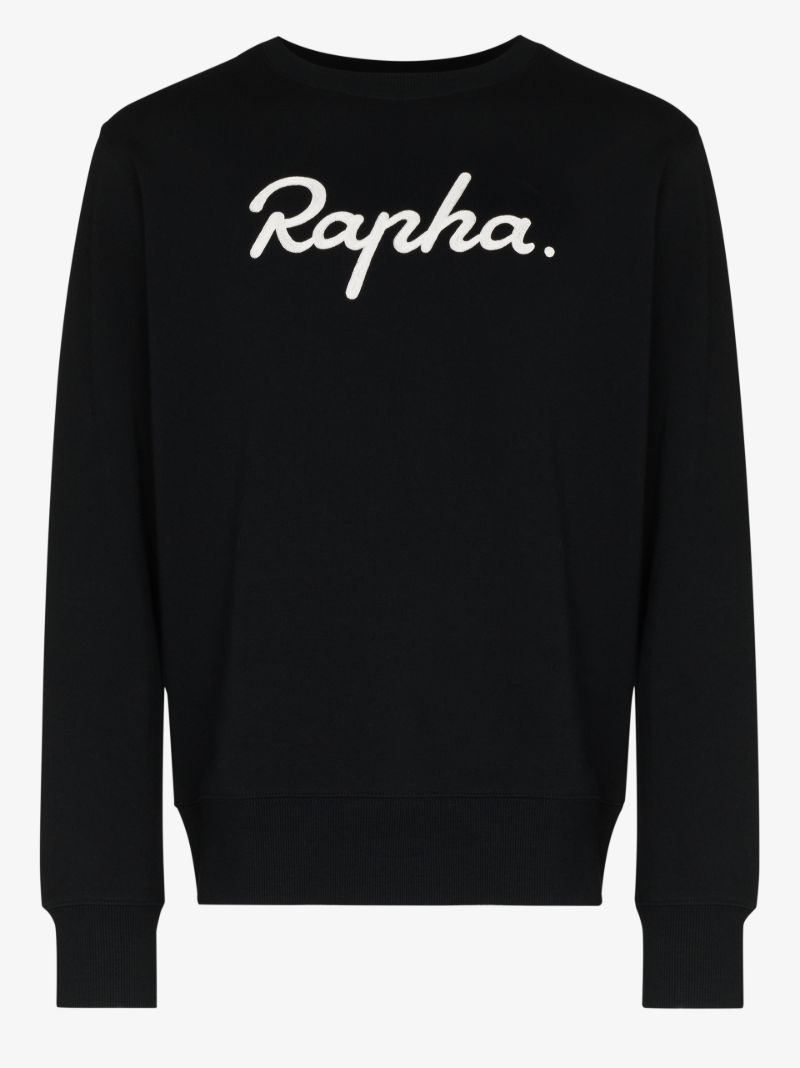 Black Logo Embroidered Organic Cotton Sweatshirt