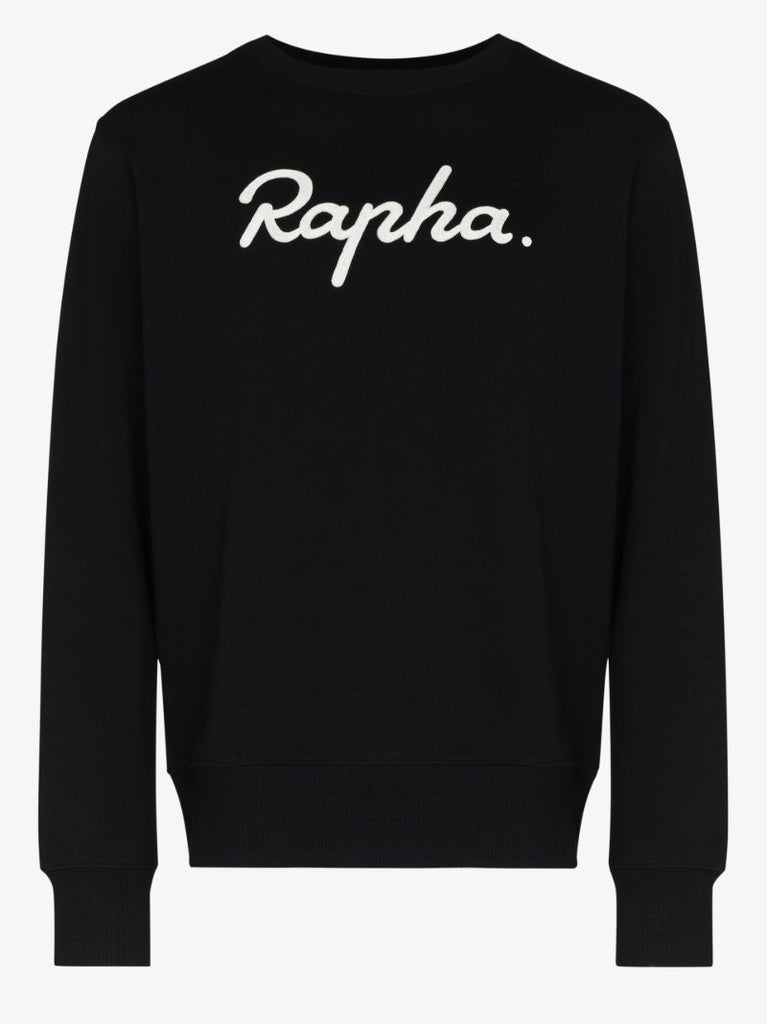 Black Logo Embroidered Organic Cotton Sweatshirt