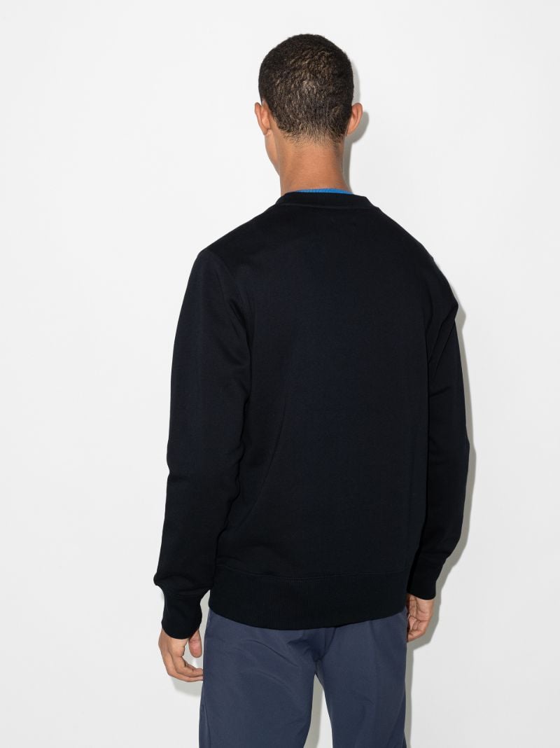 Black Logo Embroidered Organic Cotton Sweatshirt
