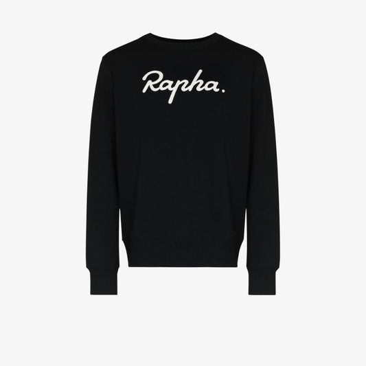 Black Logo Embroidered Organic Cotton Sweatshirt