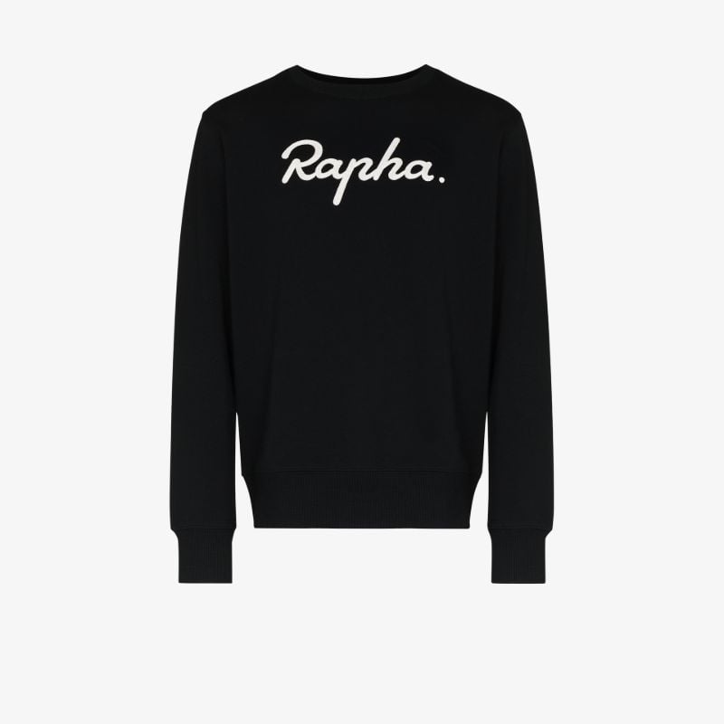 Black Logo Embroidered Organic Cotton Sweatshirt