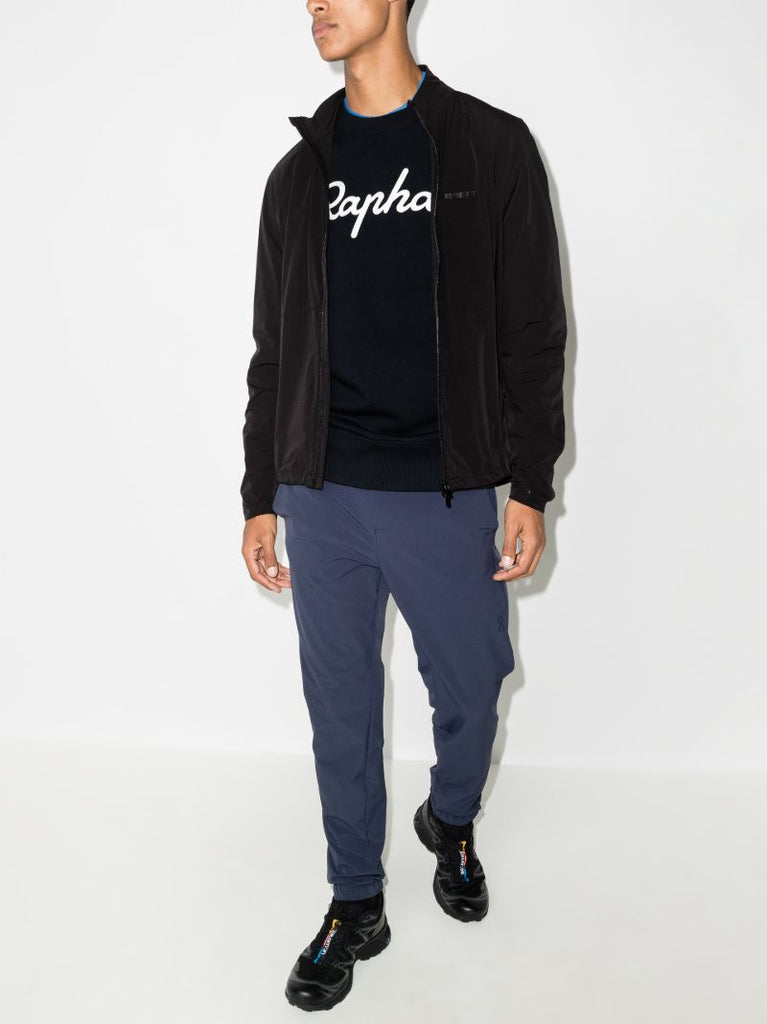 Black Logo Embroidered Organic Cotton Sweatshirt