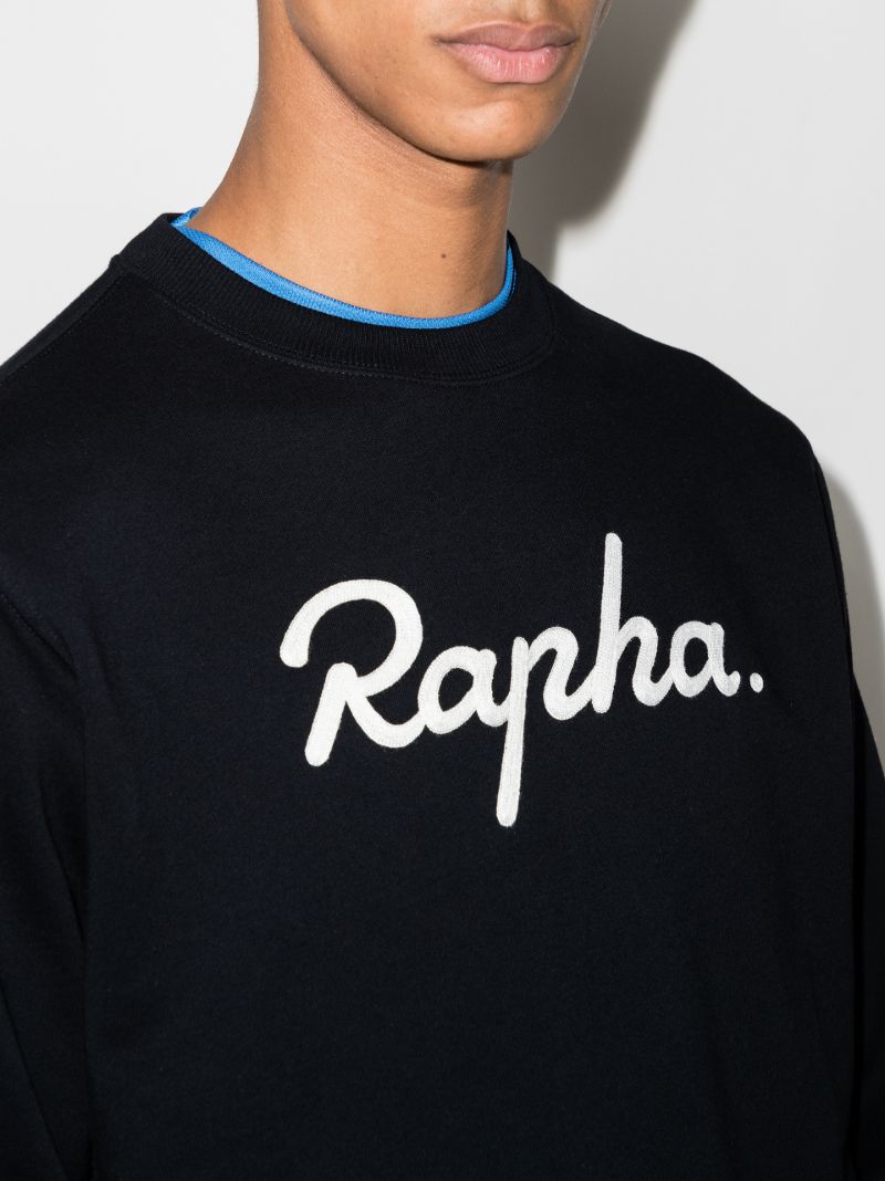 Black Logo Embroidered Organic Cotton Sweatshirt