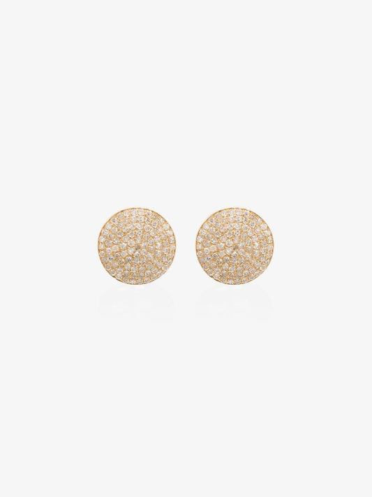 18k Yellow Gold Diamond Stud Earrings