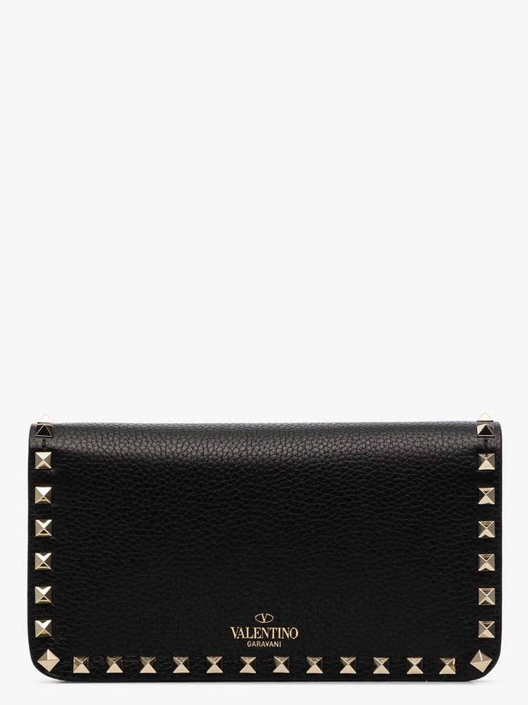 Black Rockstud Leather Shoulder Bag