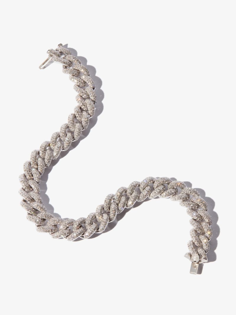 18k White Gold 8 Inch PavÃ_x0083_Â© Diamond Bracelet