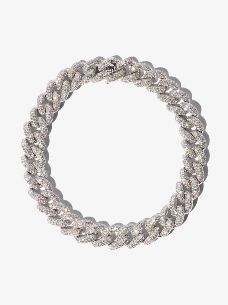 18k White Gold 8 Inch PavÃ_x0083_Â© Diamond Bracelet