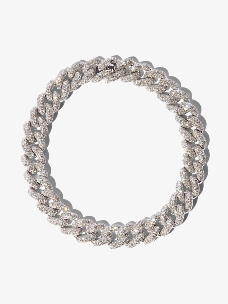 18k White Gold 8 Inch PavÃ_x0083_Â© Diamond Bracelet