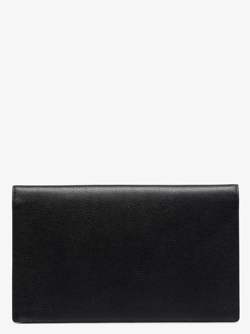 Black Garavani Vlogo Large Envelope Clutch Bag