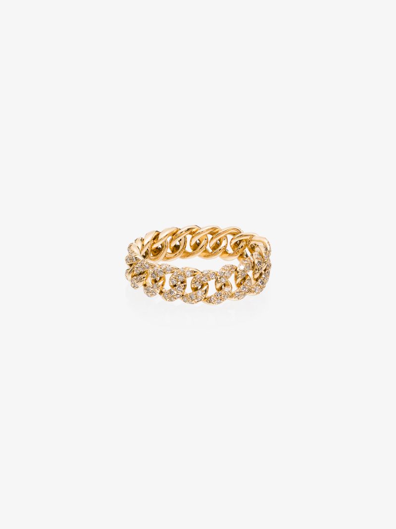 18k Yellow Gold Link Diamond Ring