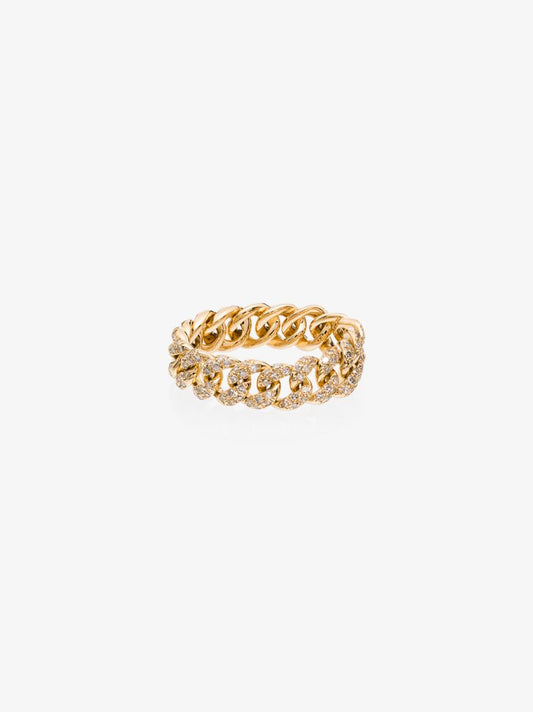 18k Yellow Gold Link Diamond Ring