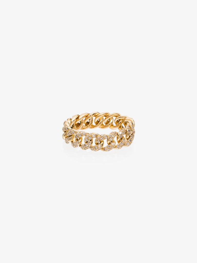18k Yellow Gold Link Diamond Ring
