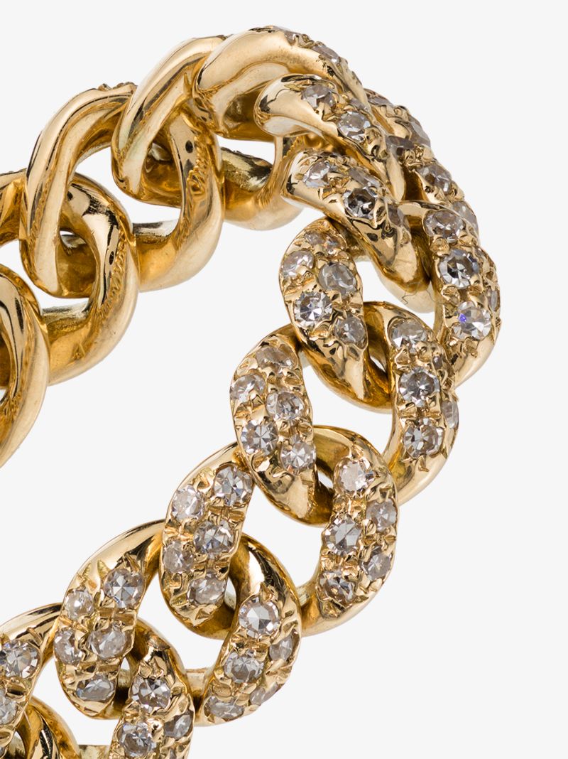 18k Yellow Gold Link Diamond Ring