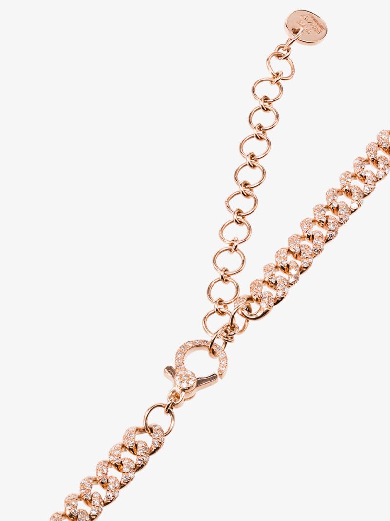18k Rose Gold Mini Link Diamond Necklace