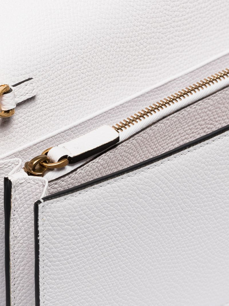 White Garavani Vsling Logo Leather Clutch Bag