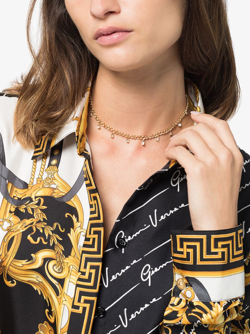 18k Yellow Gold Diamond Link Choker