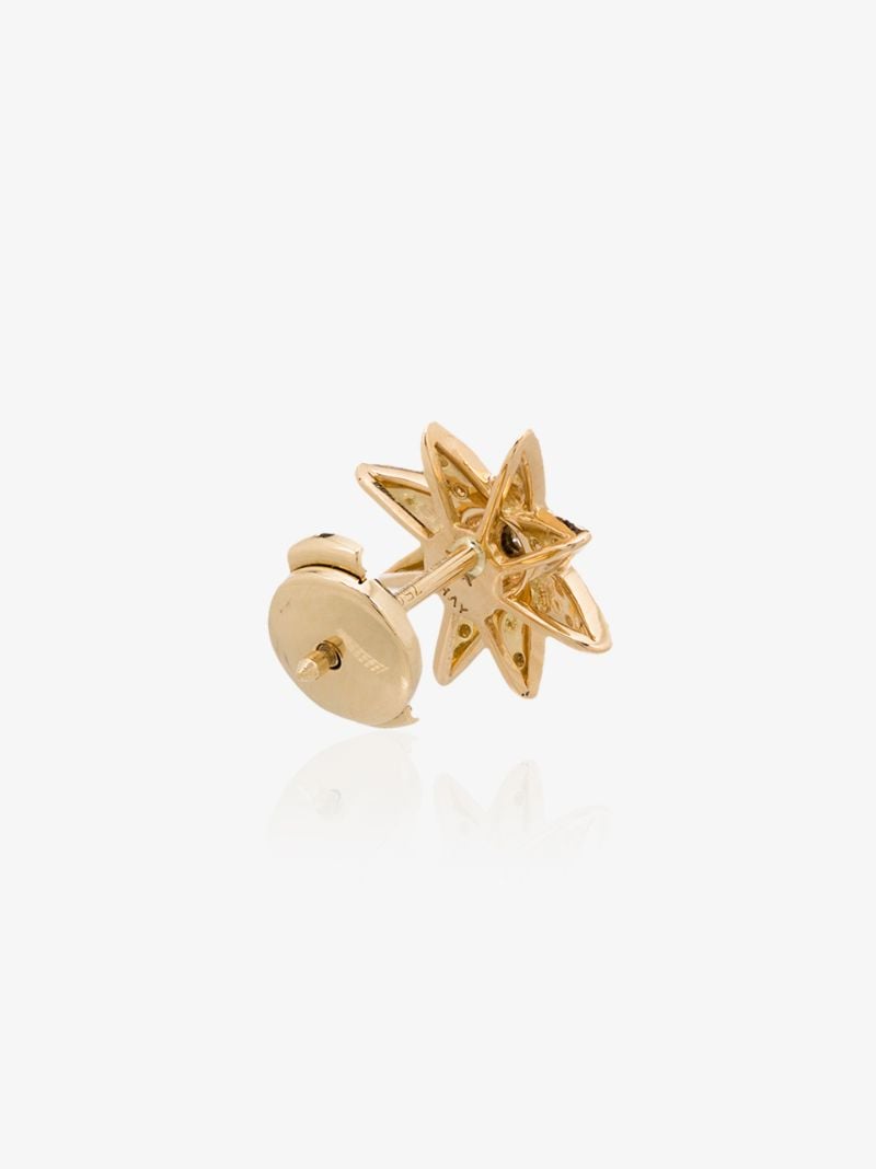 18k Yellow Gold Mini Starburst Diamond Earring