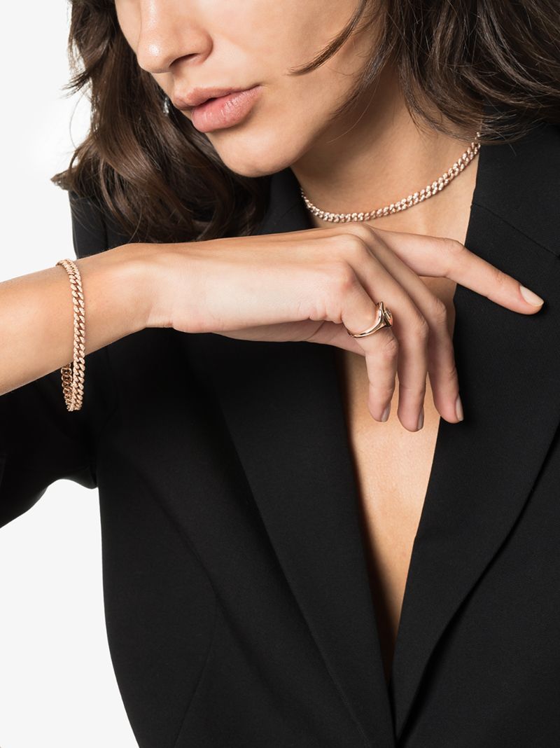 18k Rose Gold PavÃ_x0083_Â© Diamond Link Bracelet