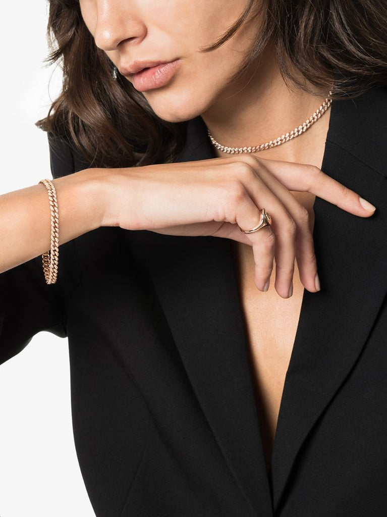 18k Rose Gold PavÃ_x0083_Â© Diamond Link Bracelet