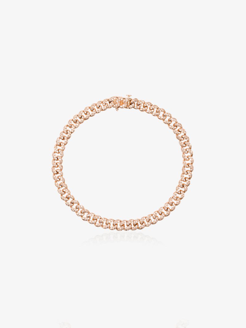 18k Rose Gold PavÃ_x0083_Â© Diamond Link Bracelet