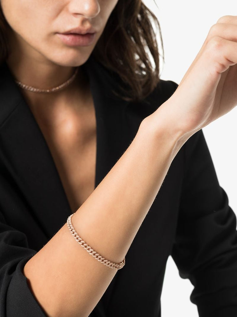 18k Rose Gold PavÃ_x0083_Â© Diamond Link Bracelet