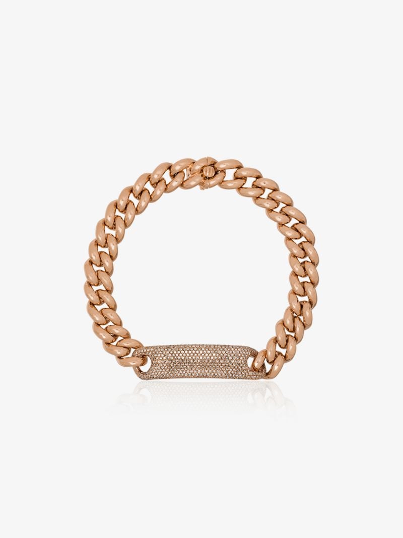 18k Rose Gold Id Essential Link Diamond Bracelet
