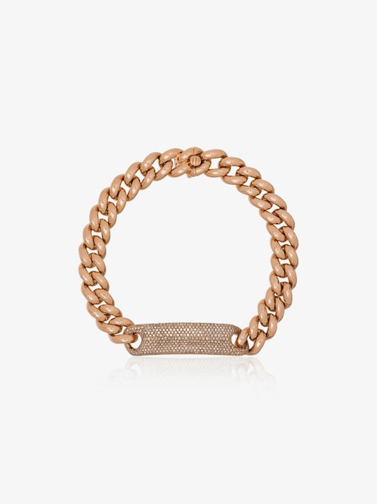 18k Rose Gold Id Essential Link Diamond Bracelet