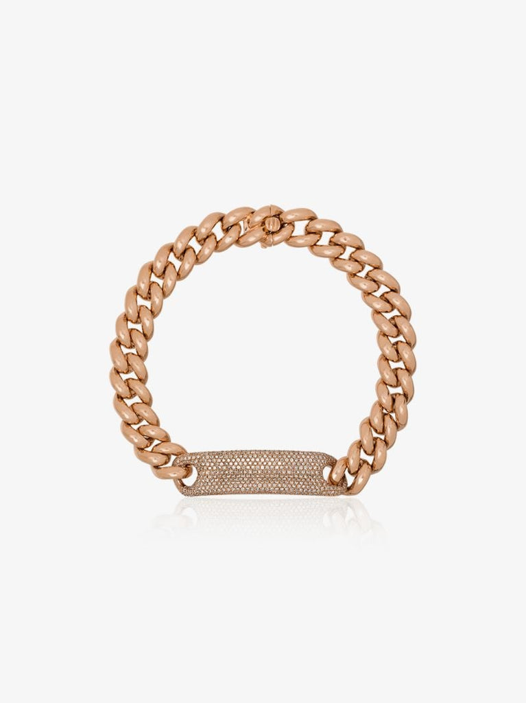 18k Rose Gold Id Essential Link Diamond Bracelet