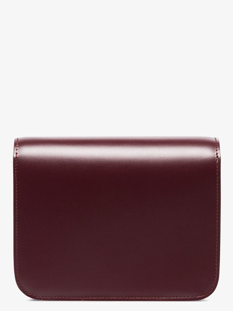 Burgundy Teen Box Leather Shoulder Bag